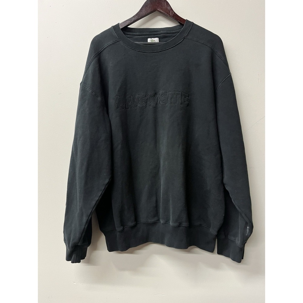 Vintage Lacoste Embroidered Sweatshirt Black Crewneck XL Mens